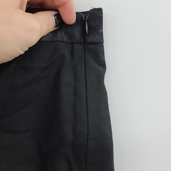 Kookai black faux leather trim pencil mini skirt - Picture 6 of 6